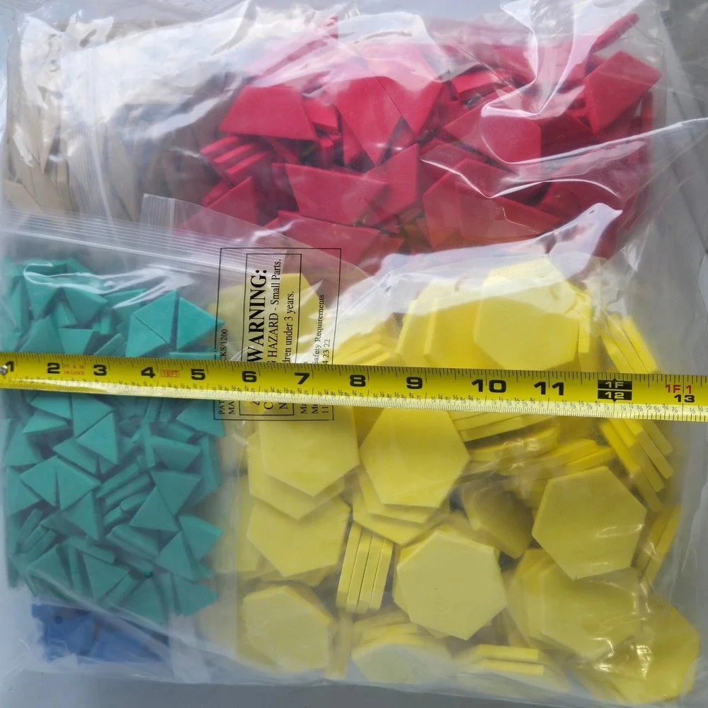 Pattern Blocks 1200 Piece Foam Geometric Shapes Math Manipulatives MAC027 Multi